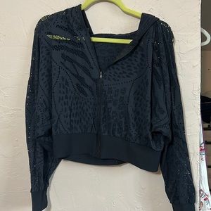 Black, Lacey zip up